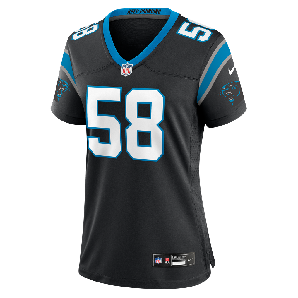 Women's Carolina Panthers Bobby Okereke Nike Black Team Game Jersey - Image 7