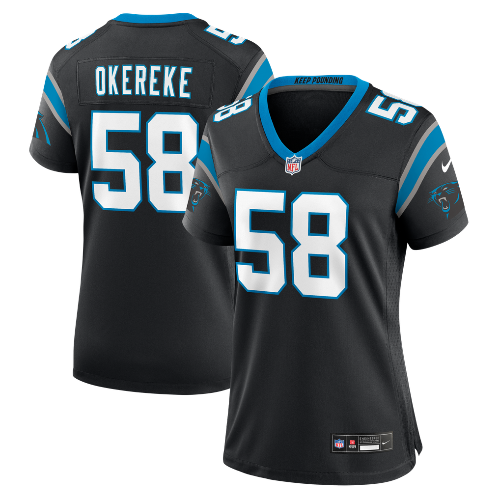 Women's Carolina Panthers Bobby Okereke Nike Black Team Game Jersey - Image 1