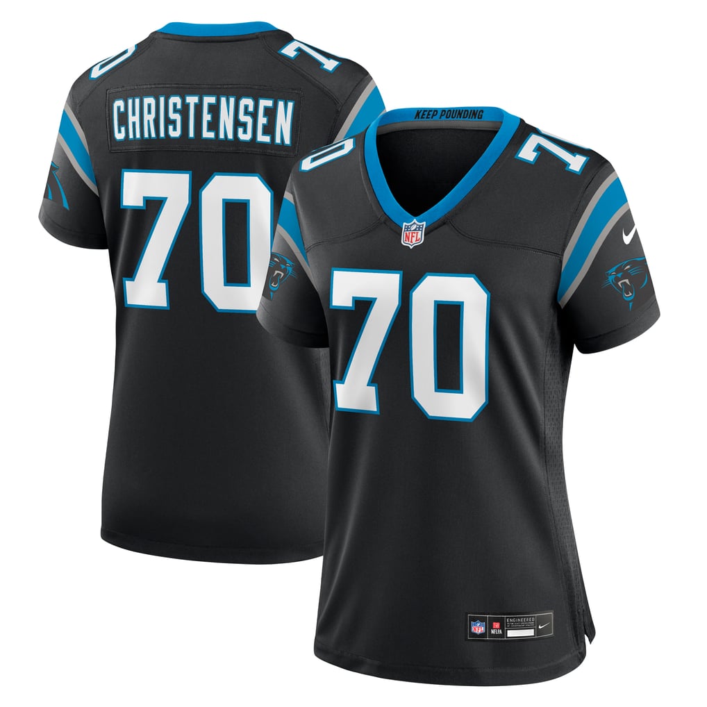 Women's Carolina Panthers Brady Christensen Nike Black Team Game Jersey - Image 2