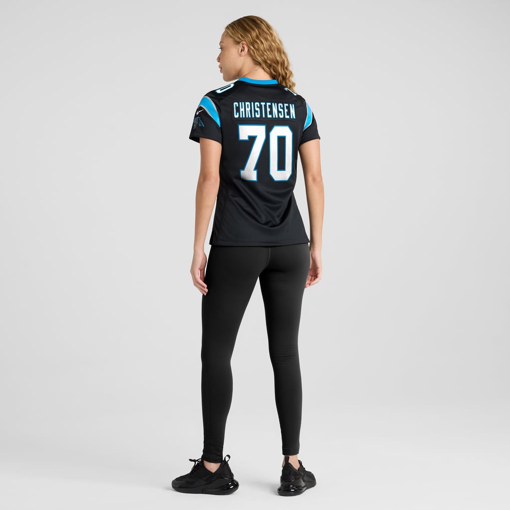 Women's Carolina Panthers Brady Christensen Nike Black Team Game Jersey - Image 6