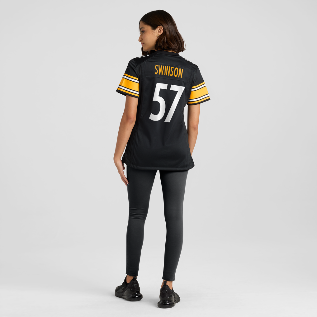 Women's Pittsburgh Steelers Bradyn Swinson Nike Black Team Game Jersey - Image 4