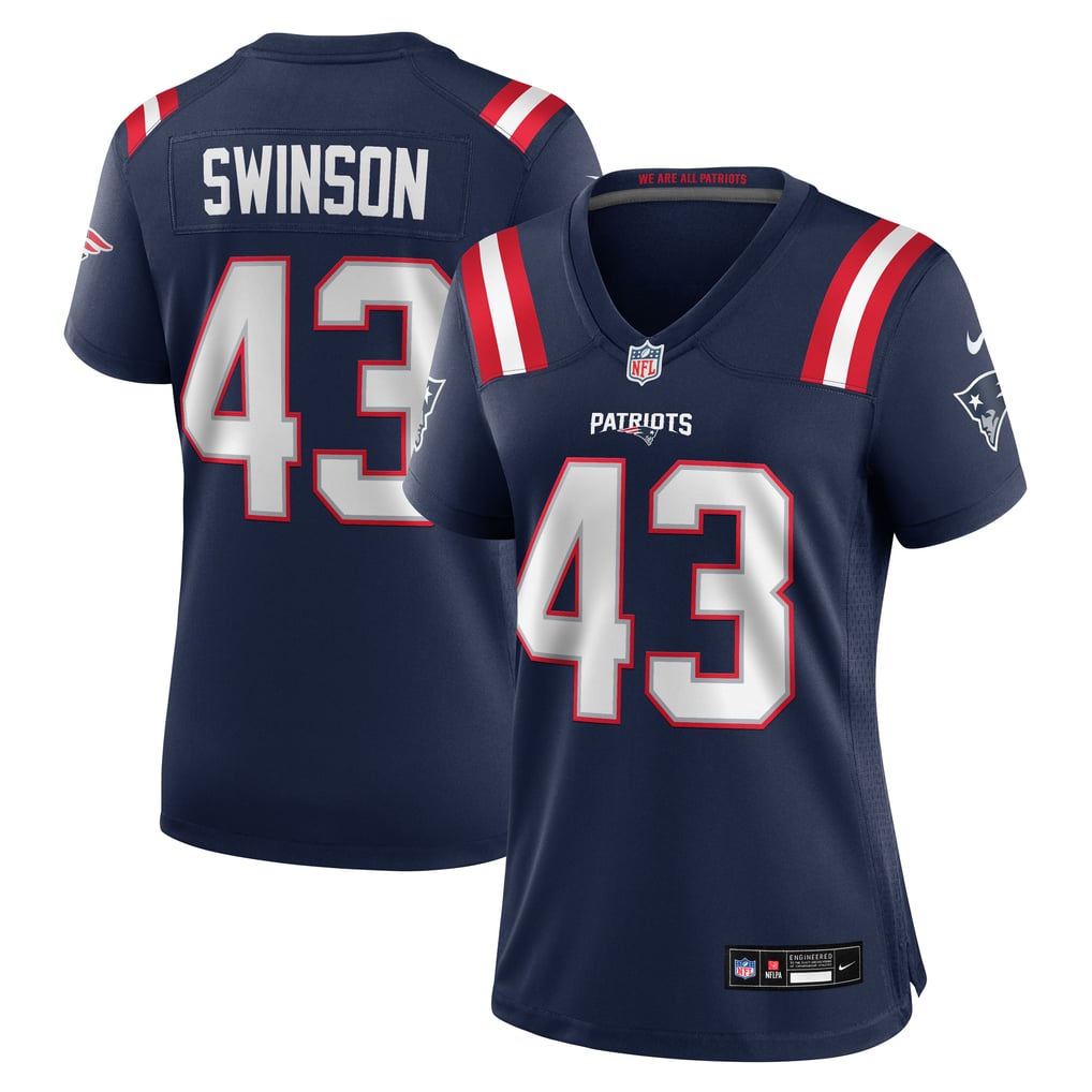 Women's New England Patriots Bradyn Swinson Nike Navy Team Game Jersey - Image 2