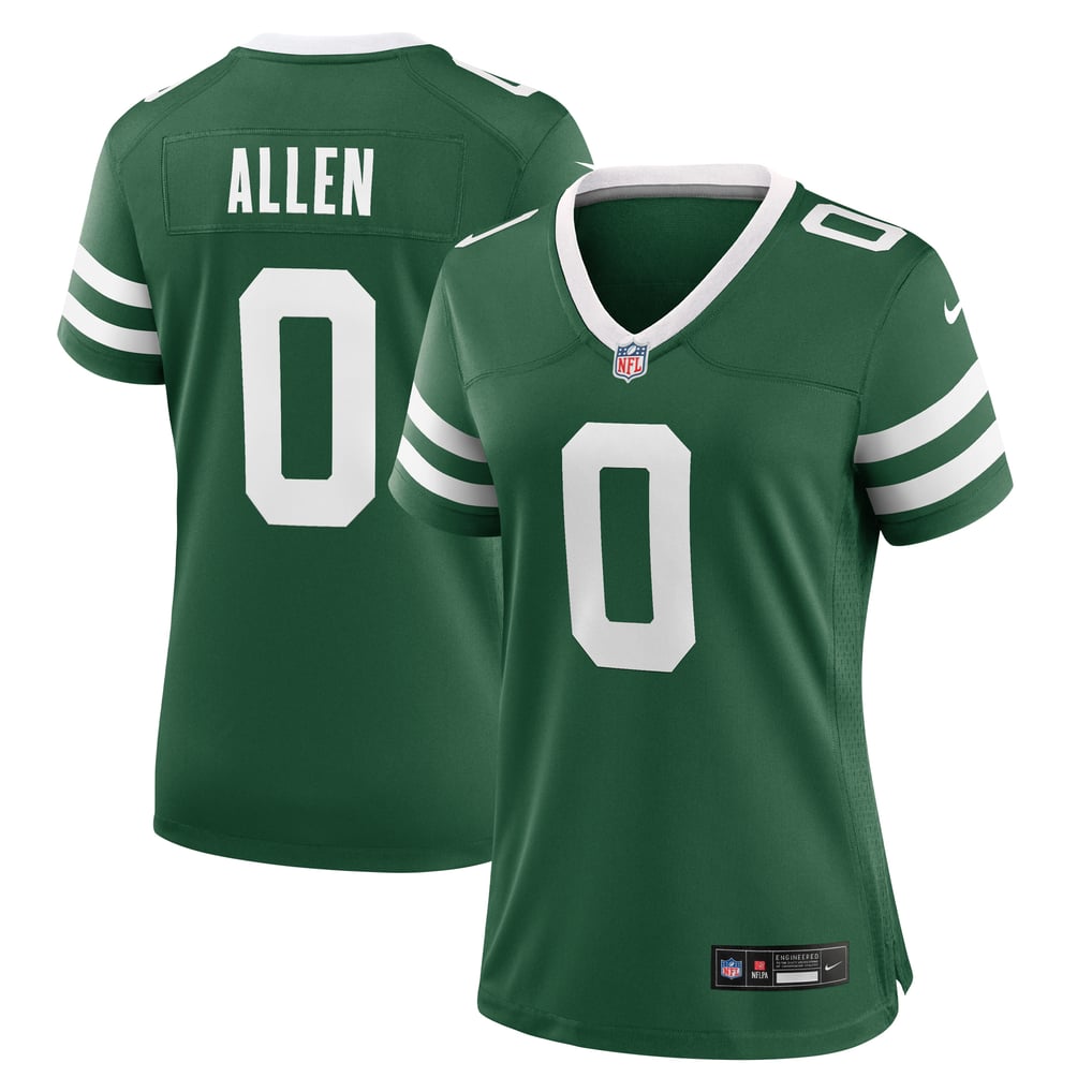 Women's New York Jets Braelon Allen Nike Legacy Green Game Jersey - Image 2
