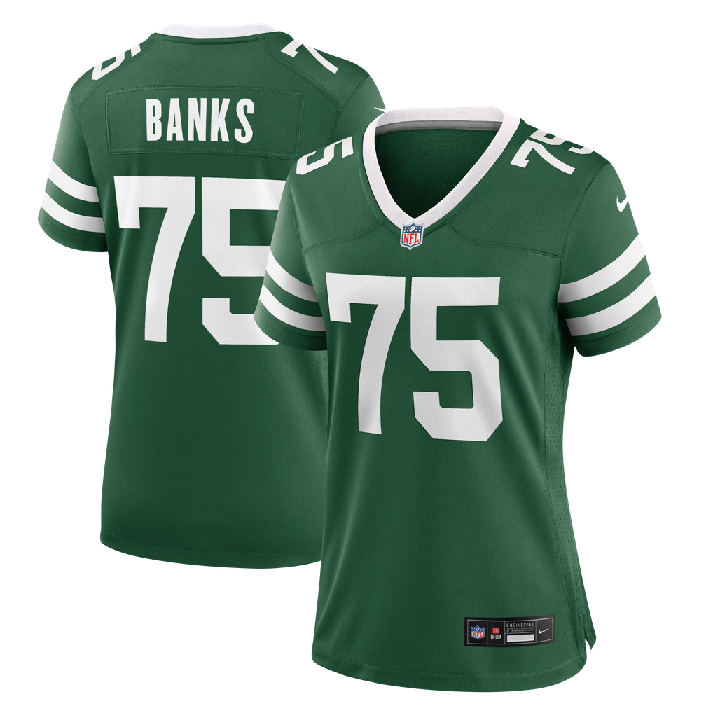 Women's New York Jets Brant Banks Nike Legacy Green Team Game Jersey - Image 2