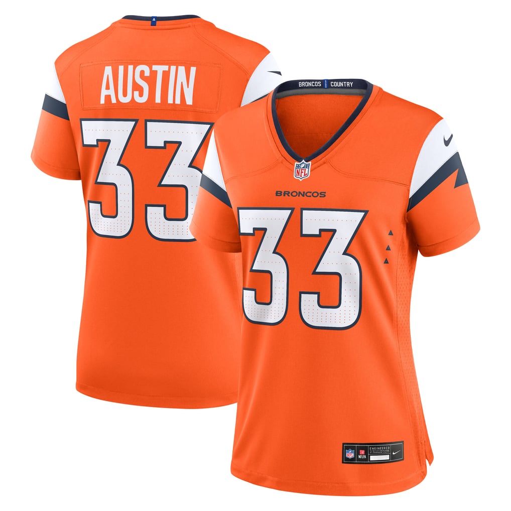Women's Denver Broncos Brent Austin Nike Orange Team Game Jersey - Image 1