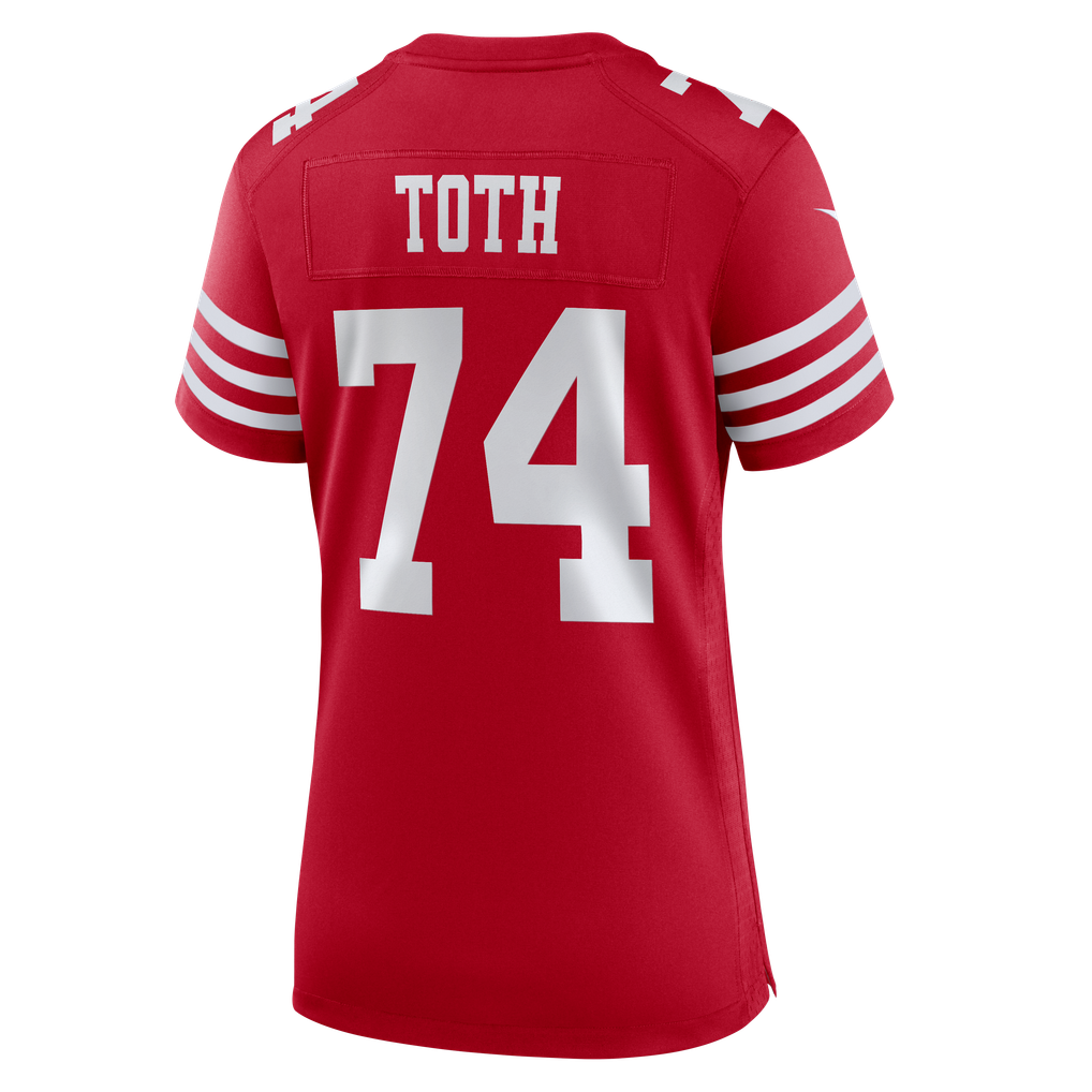 Women's San Francisco 49ers Brett Toth Nike  Scarlet Team Game Jersey - Image 4