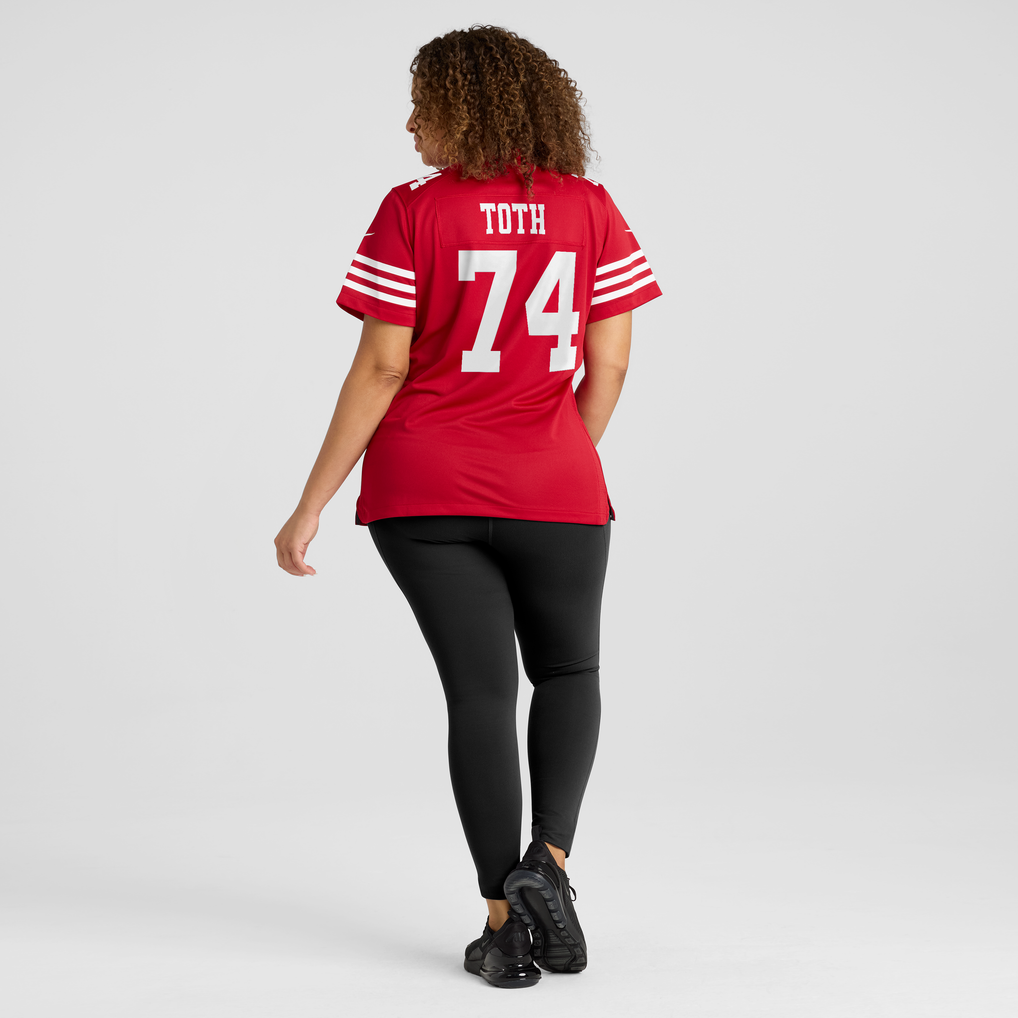 Women's San Francisco 49ers Brett Toth Nike  Scarlet Team Game Jersey - Image 8