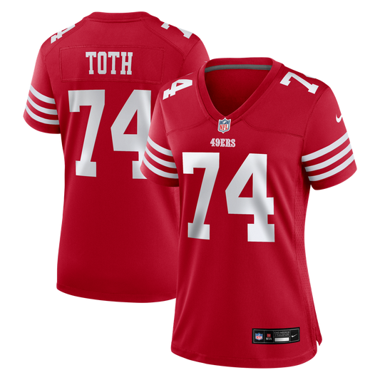 Women's San Francisco 49ers Brett Toth Nike  Scarlet Team Game Jersey - Image 1