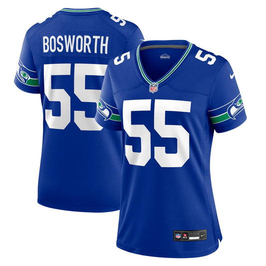 Women's Seattle Seahawks Brian Bosworth Nike Royal Throwback Retired Player Game Jersey - Image 1