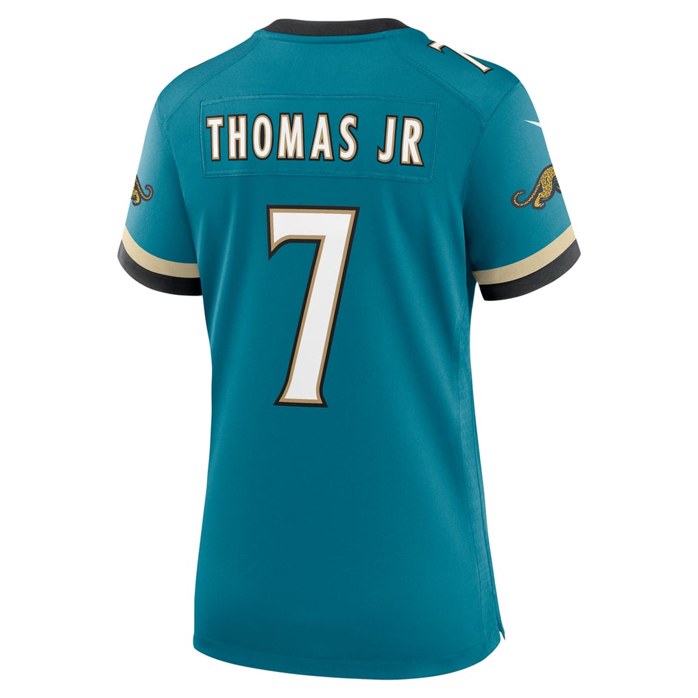 Women's Jacksonville Jaguars Brian Thomas Jr. Nike Teal Prowler Throwback Game Jersey - Image 4