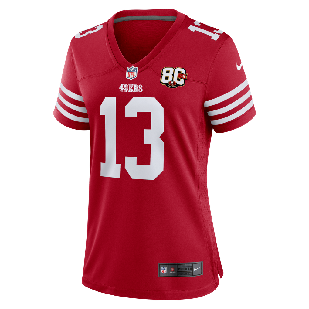 Women's San Francisco 49ers Brock Purdy Nike Scarlet 80th Anniversary Game Jersey - Image 3