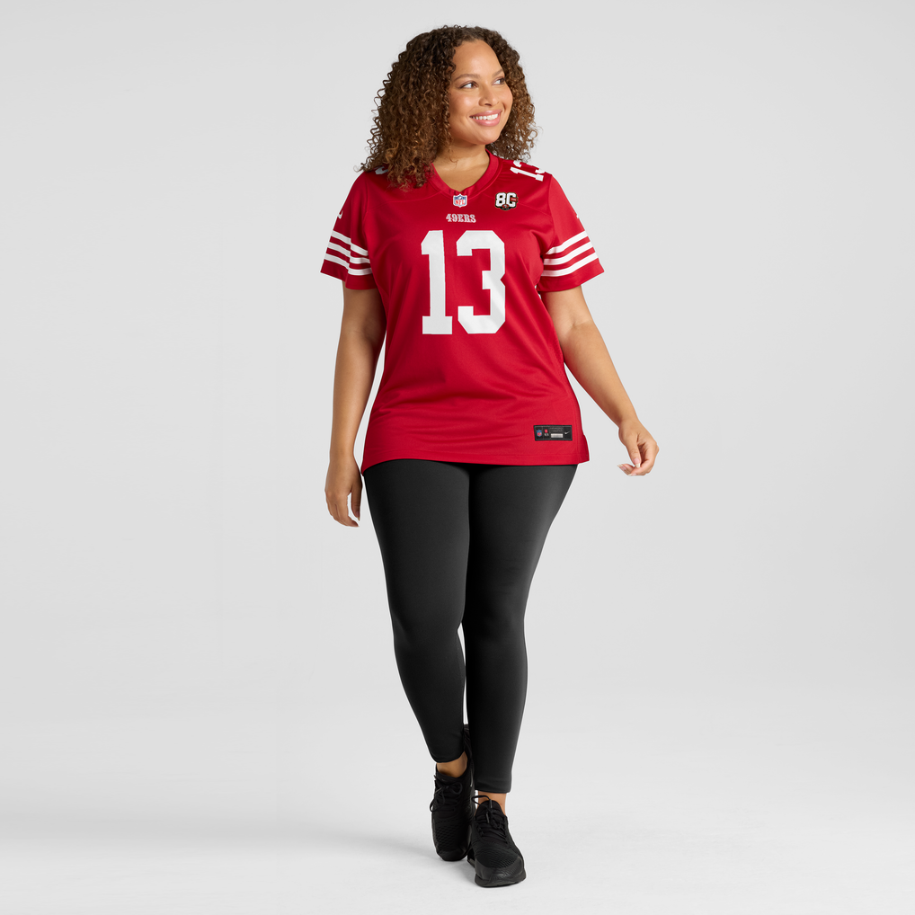 Women's San Francisco 49ers Brock Purdy Nike Scarlet 80th Anniversary Game Jersey - Image 7