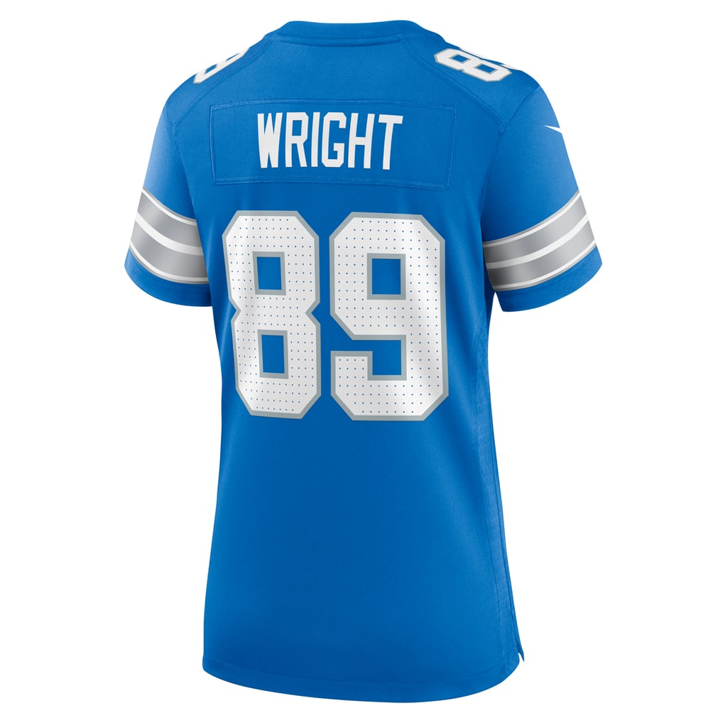 Women's Detroit Lions Brock Wright Nike  Blue Team Game Jersey - Image 4