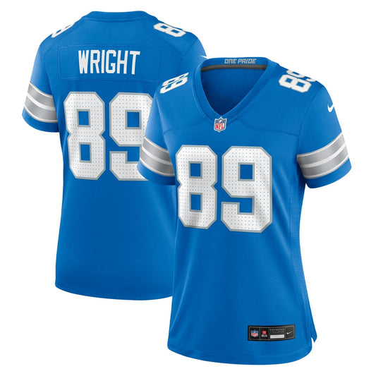 Women's Detroit Lions Brock Wright Nike  Blue Team Game Jersey - Image 1