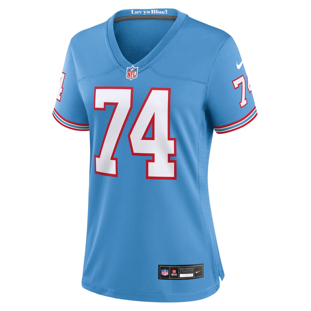 Women's Tennessee Titans Bruce Matthews Nike Light Blue Oilers Throwback Retired Player Game Jersey - Image 3