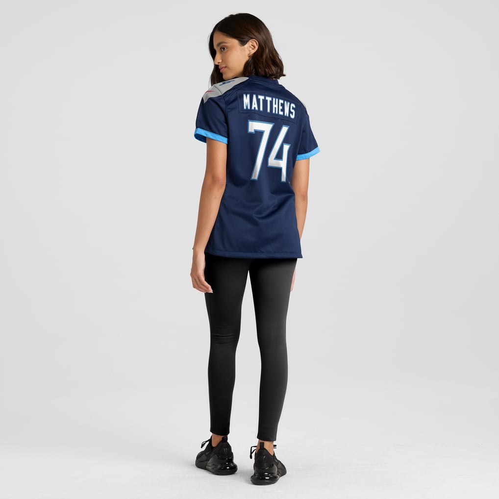 Women's Tennessee Titans Bruce Matthews Nike Navy Retired Player Jersey - Image 6