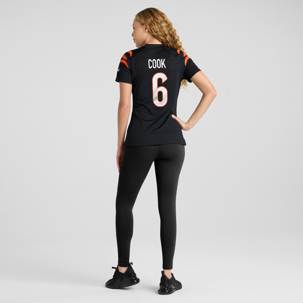 Women's Cincinnati Bengals Bryan Cook Nike Black Team Game Jersey - Image 6