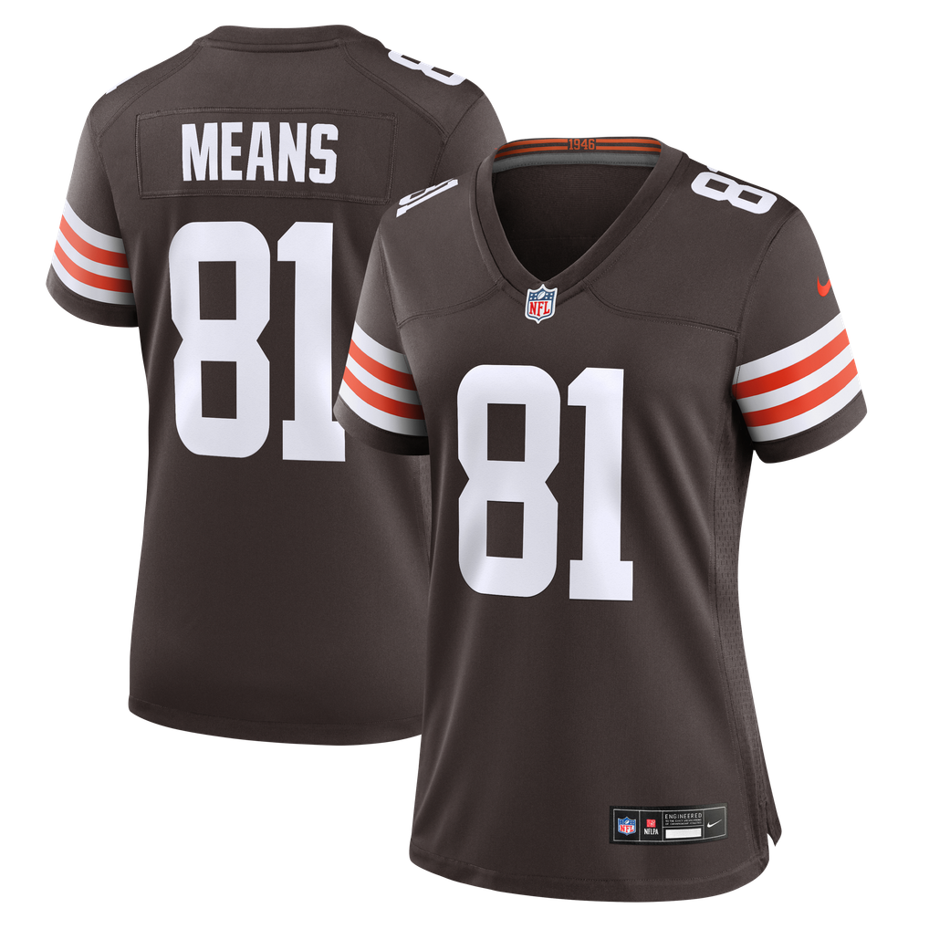 Women's Cleveland Browns Bub Means Nike Brown Team Game Jersey - Image 2