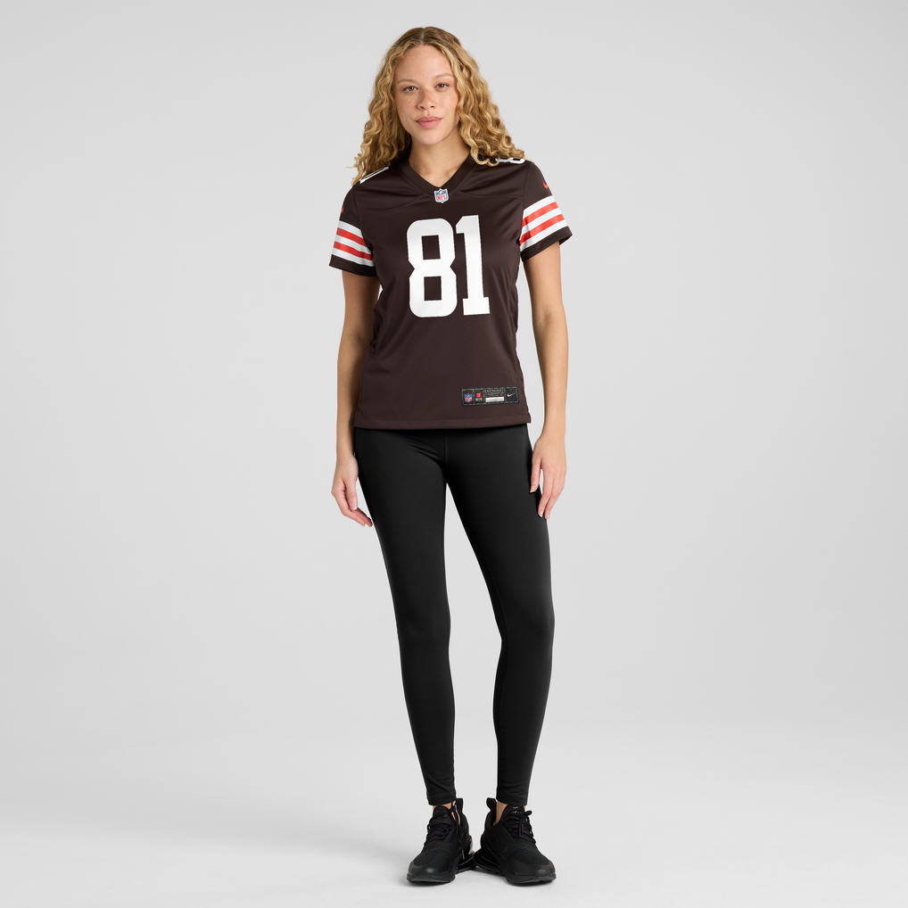 Women's Cleveland Browns Bub Means Nike Brown Team Game Jersey - Image 3