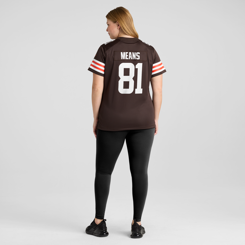 Women's Cleveland Browns Bub Means Nike Brown Team Game Jersey - Image 6