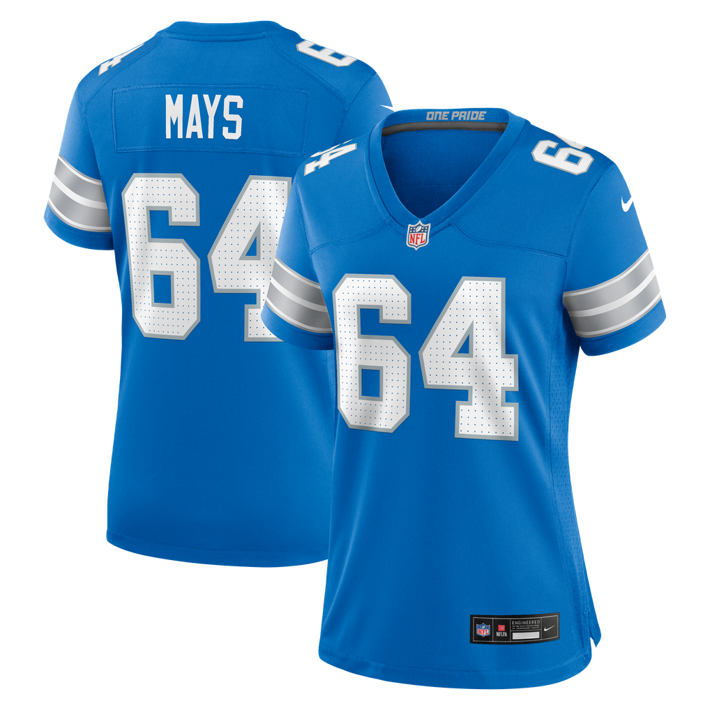 Women's Detroit Lions Cade Mays Nike  Blue Team Game Jersey - Image 1