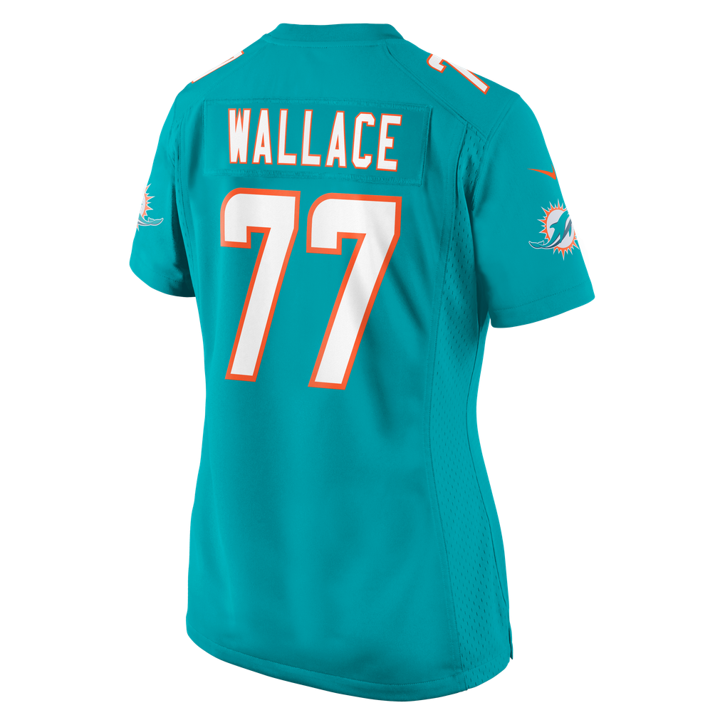 Women's Miami Dolphins Caedan Wallace Nike Aqua Team Game Jersey - Image 8