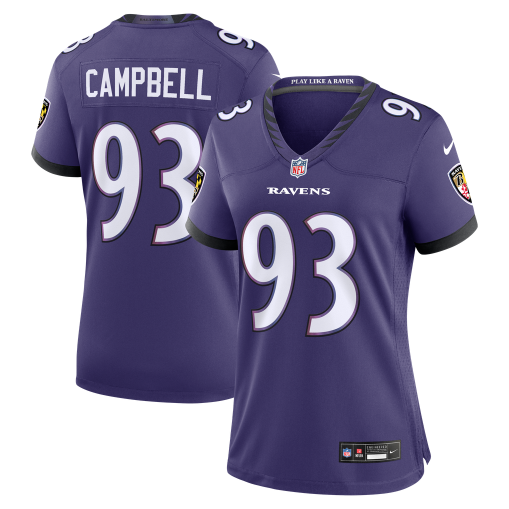 Women's Baltimore Ravens Calais Campbell Nike Purple Team Game Jersey