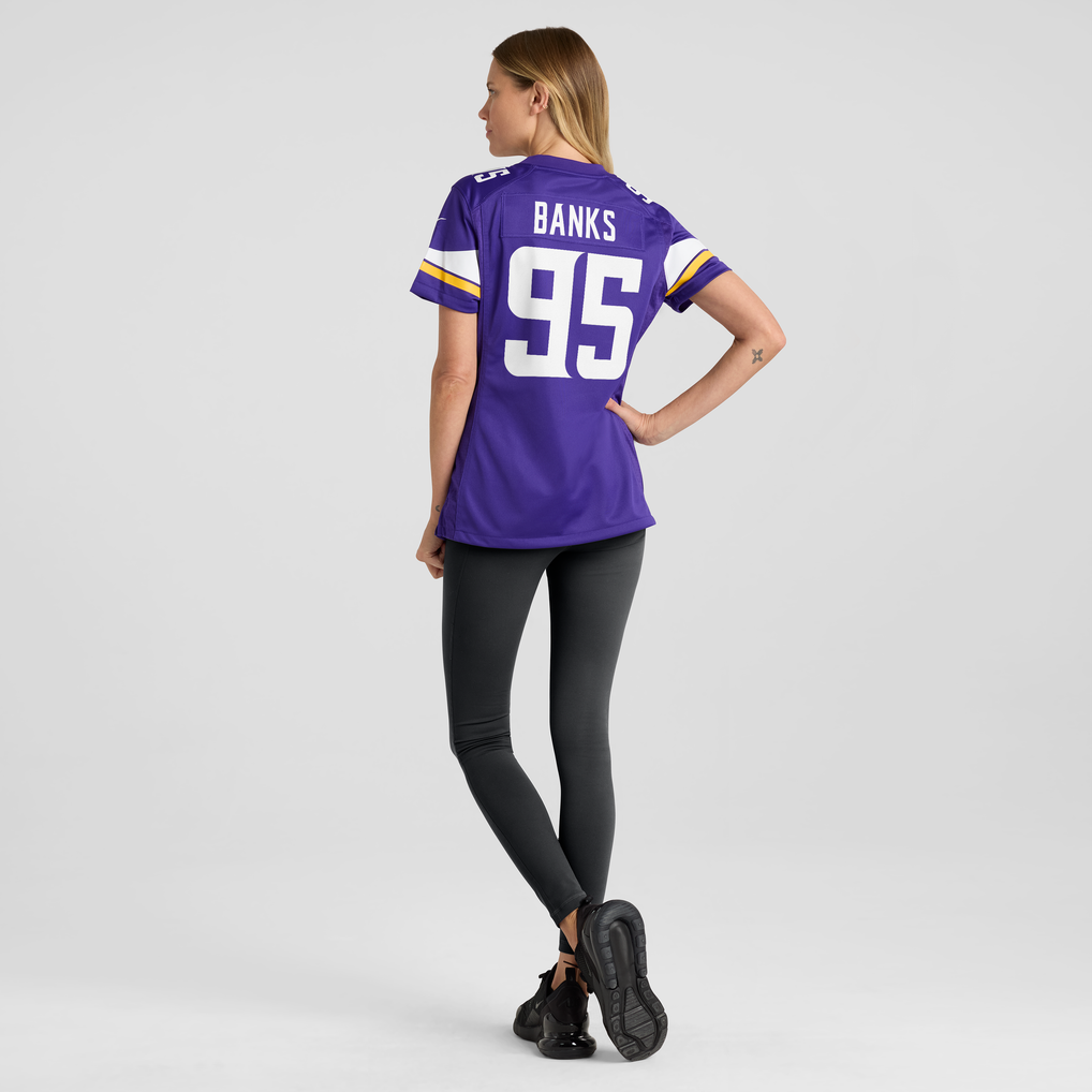 Women's Minnesota Vikings Caleb Banks Nike  Purple Team Game Jersey - Image 4