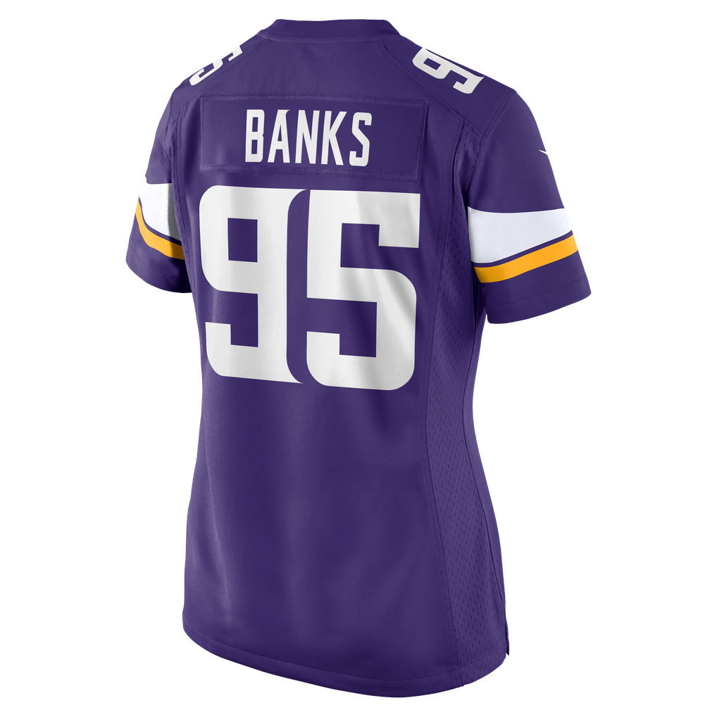 Women's Minnesota Vikings Caleb Banks Nike  Purple Team Game Jersey - Image 8