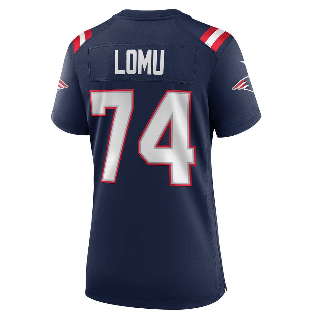 Women's New England Patriots Caleb Lomu Nike  Navy Team Game Jersey - Image 4