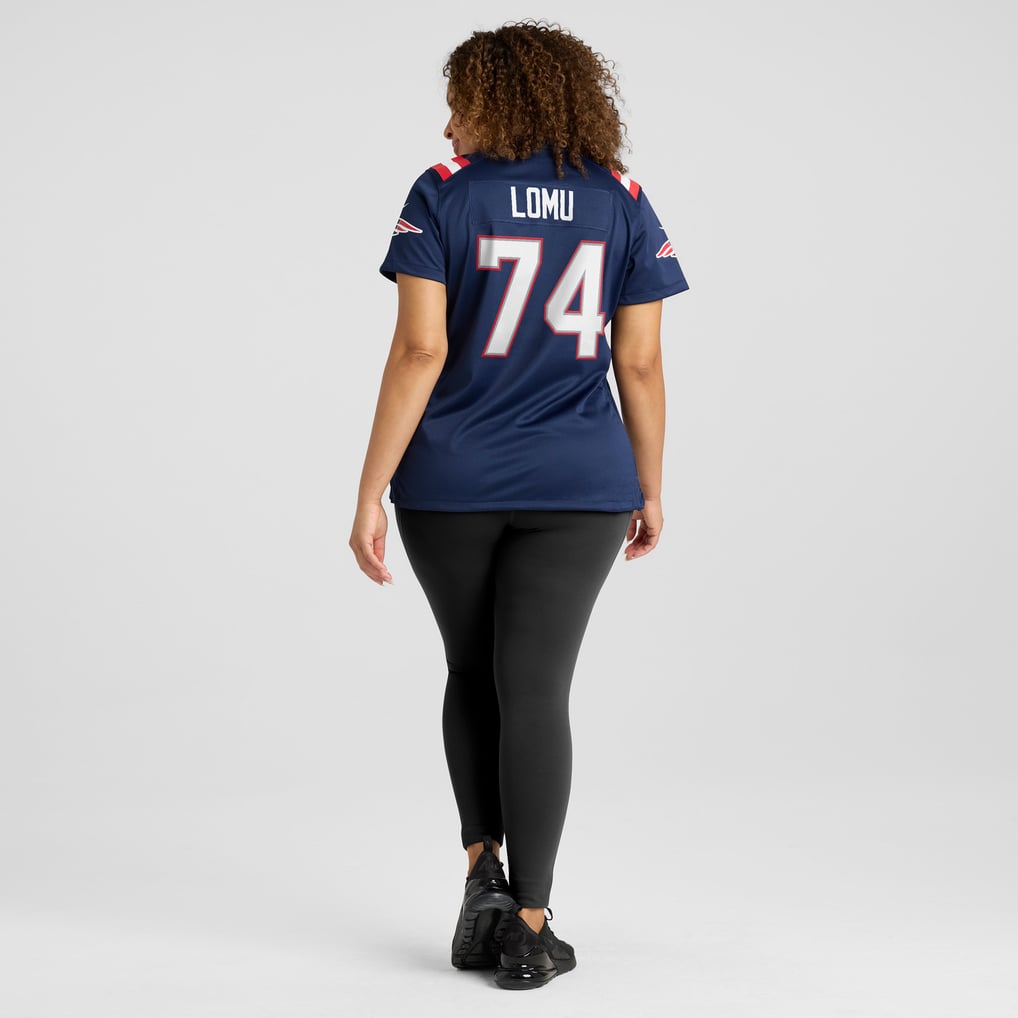 Women's New England Patriots Caleb Lomu Nike  Navy Team Game Jersey - Image 8
