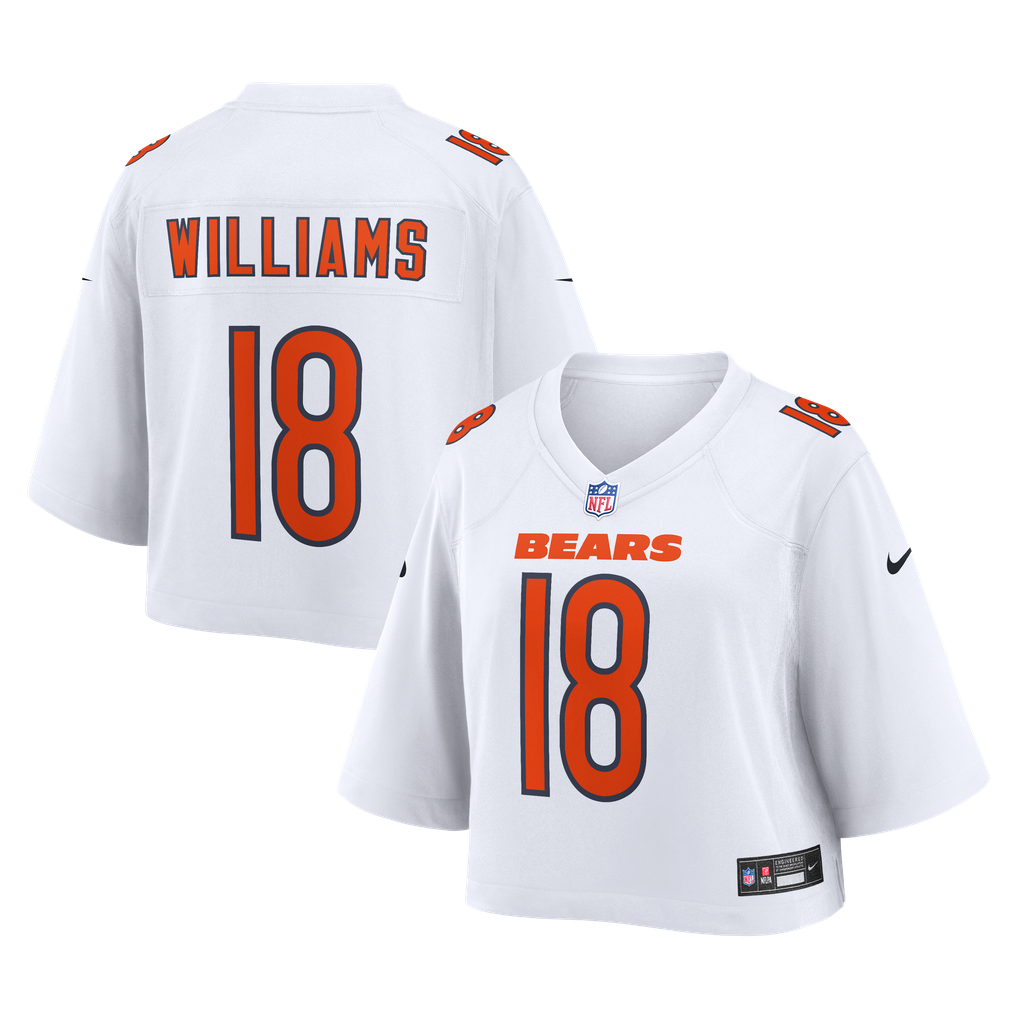 Women's Chicago Bears Caleb Williams Nike White Cropped Fashion Game Jersey - Image 1