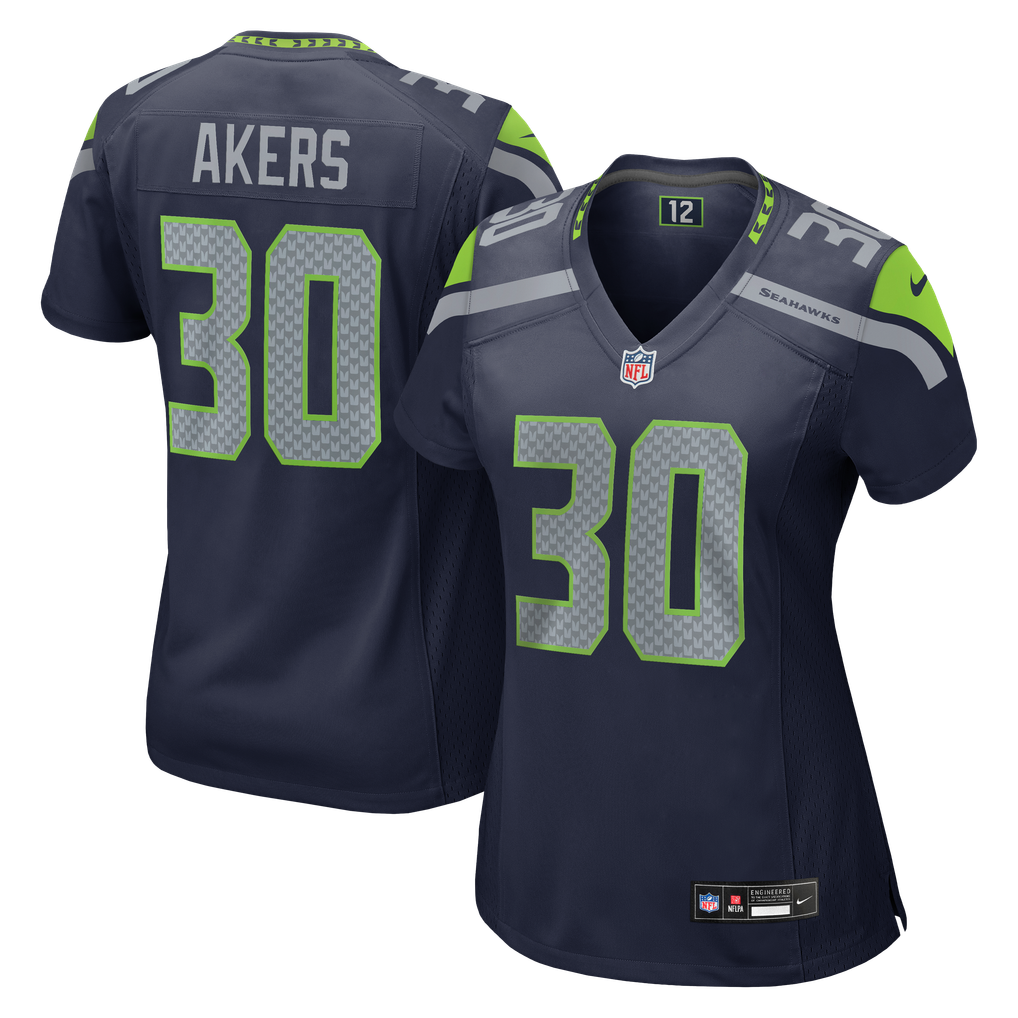 Women's Seattle Seahawks Cam Akers Nike  College Navy Team Game Jersey - Image 2