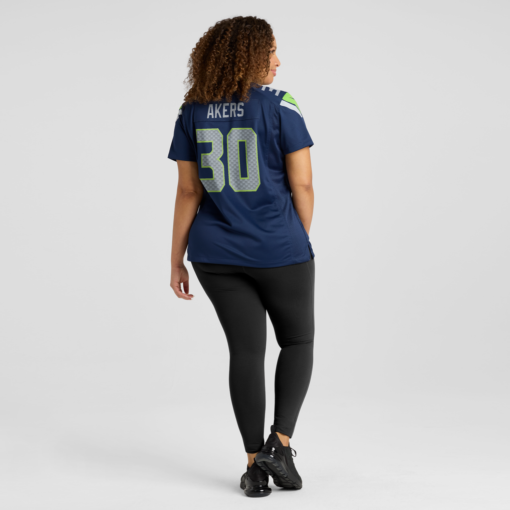 Women's Seattle Seahawks Cam Akers Nike  College Navy Team Game Jersey - Image 8