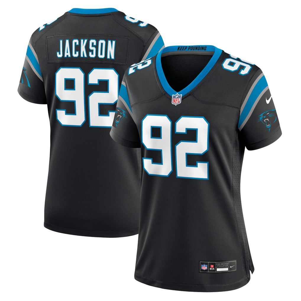 Women's Carolina Panthers Cam Jackson Nike Black Team Game Jersey - Image 1
