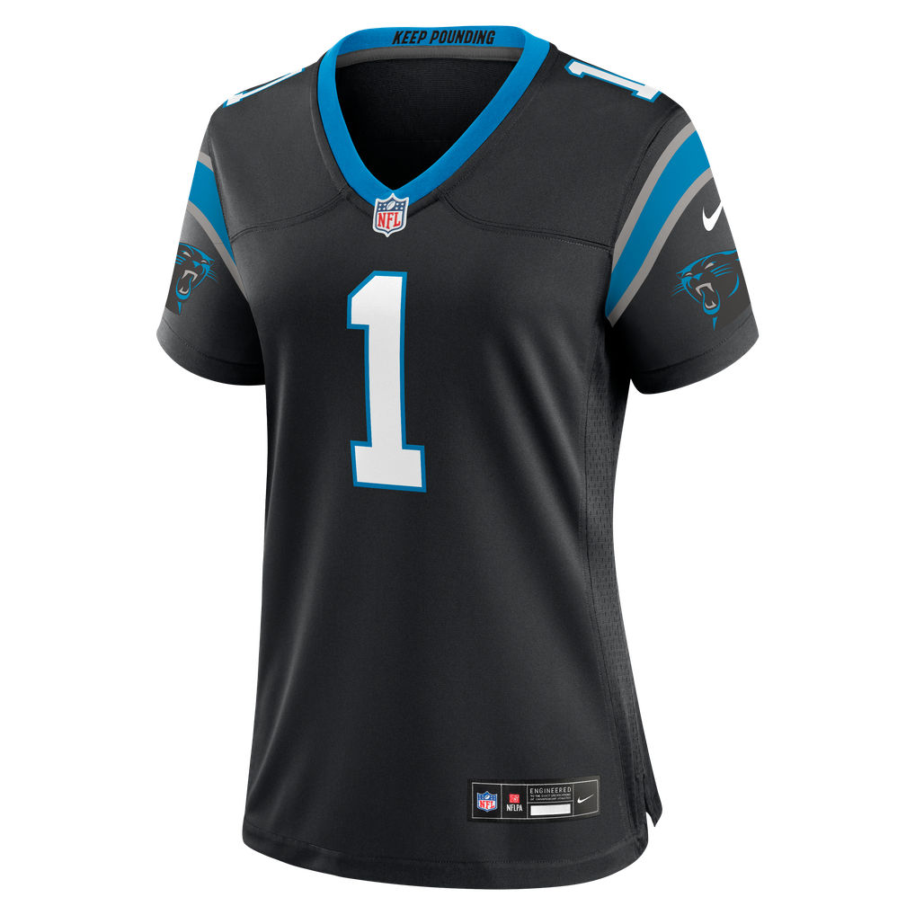 Women's Carolina Panthers Cam Newton Nike Black Team Retired Game Jersey - Image 3