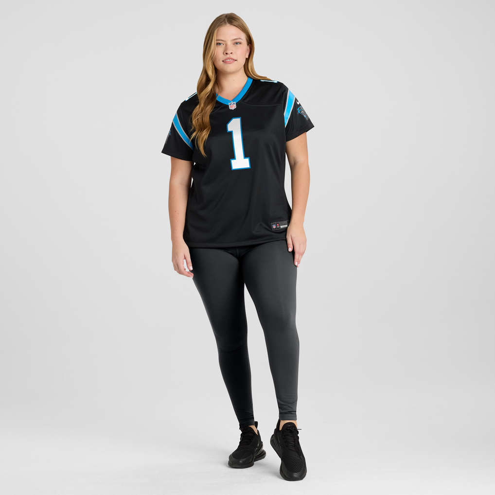 Women's Carolina Panthers Cam Newton Nike Black Team Retired Game Jersey - Image 7