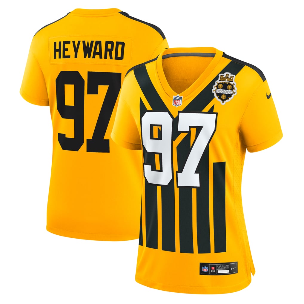 Women's Pittsburgh Steelers Cameron Heyward Nike Gold Alternate 1933 Throwback Game Jersey - Image 2