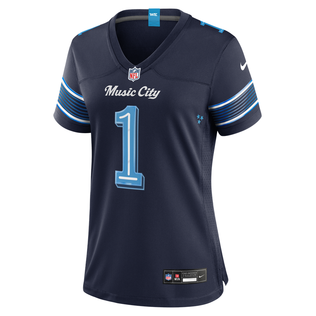 Women's Tennessee Titans Cameron Ward Nike Navy 2026 Rivalries Collection Game Jersey - Image 3
