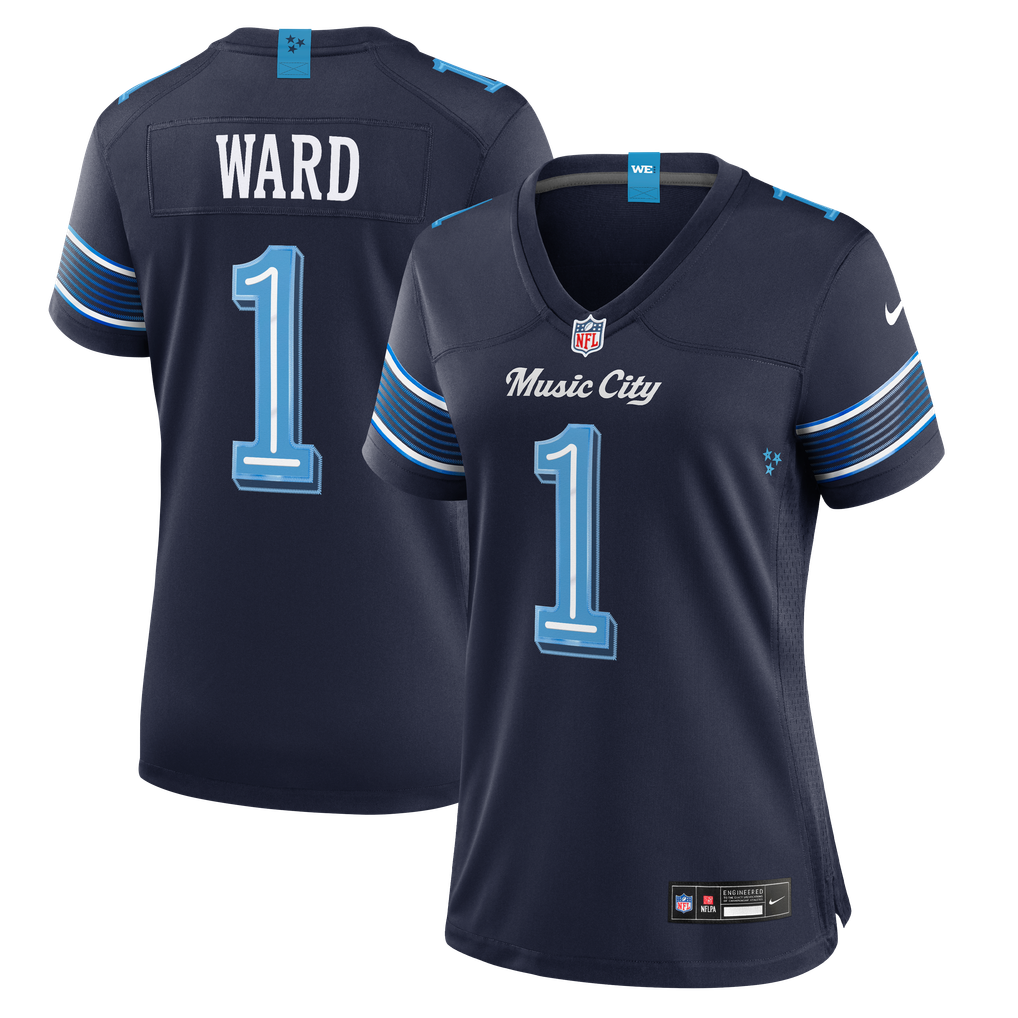 Women's Tennessee Titans Cameron Ward Nike Navy 2026 Rivalries Collection Game Jersey - Image 1