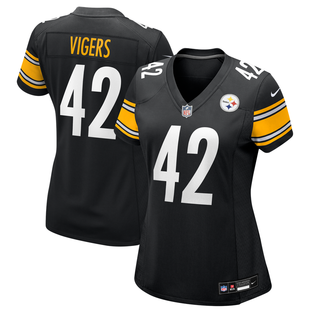 Women's Pittsburgh Steelers Car'lin Vigers Nike Black Team Game Jersey - Image 2
