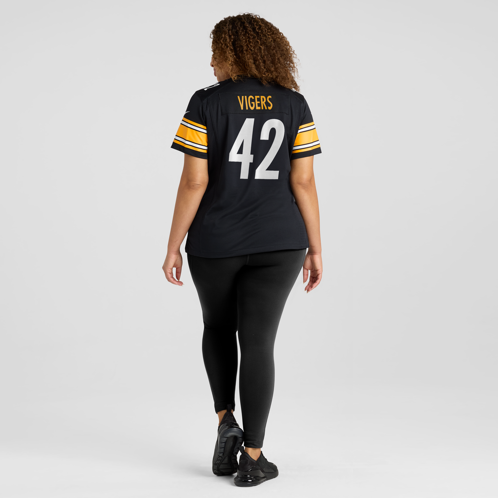 Women's Pittsburgh Steelers Car'lin Vigers Nike Black Team Game Jersey - Image 6