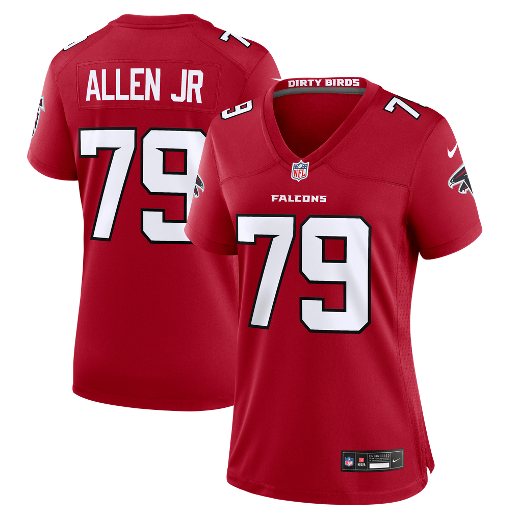 Women's Atlanta Falcons Carlos Allen Jr. Nike Red Team Game Jersey