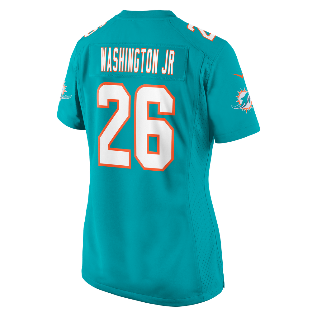 Women's Miami Dolphins Carlos Washington Jr. Nike Aqua Team Game Jersey - Image 8