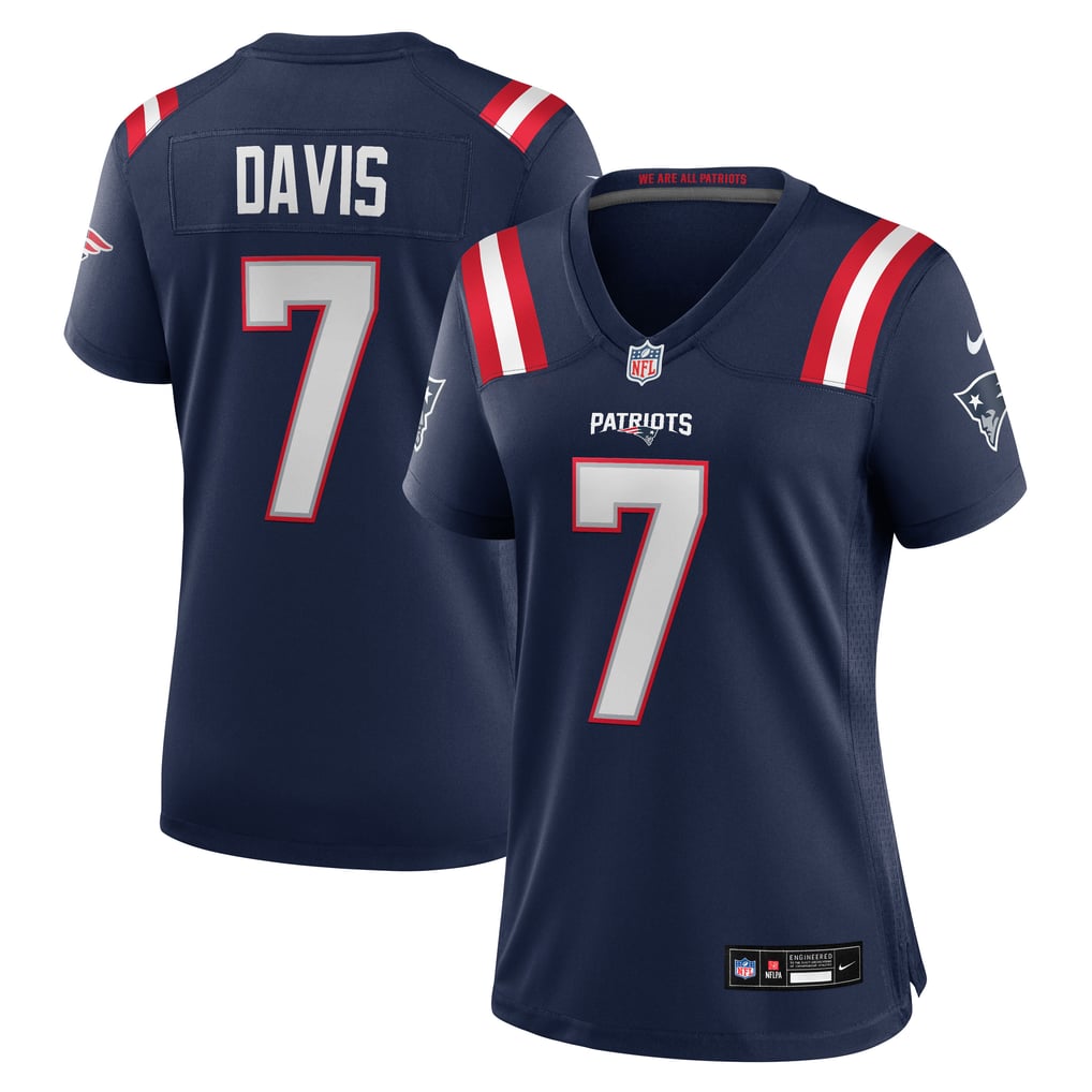 Women's New England Patriots Carlton Davis Nike Navy Team Game Jersey - Image 1