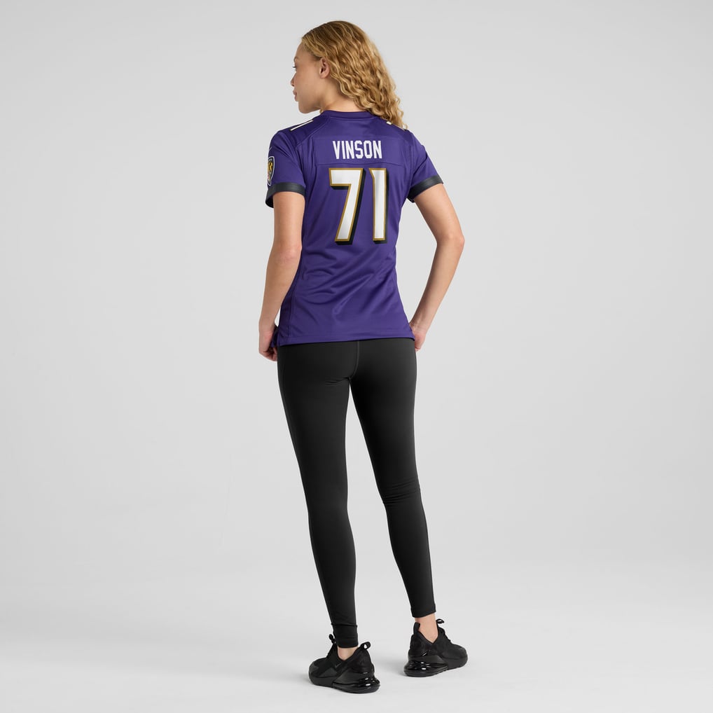 Women's Baltimore Ravens Carson Vinson Nike Purple Team Game Jersey