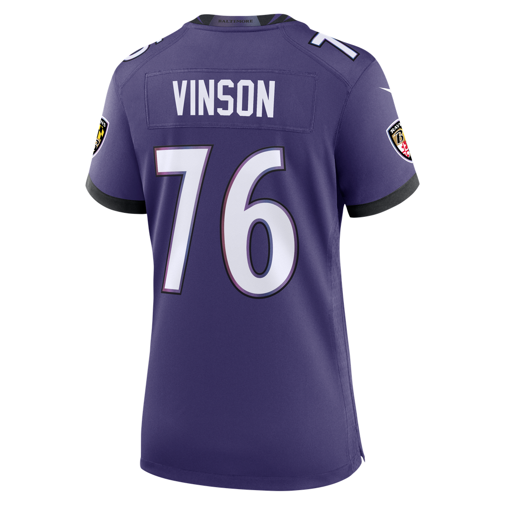 Women's Baltimore Ravens Carson Vinson Nike Purple Team Game Jersey