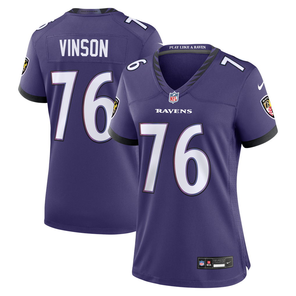 Women's Baltimore Ravens Carson Vinson Nike Purple Team Game Jersey