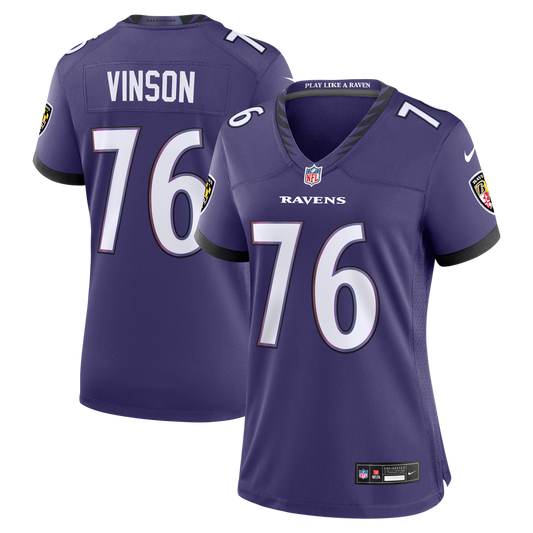 Women's Baltimore Ravens Carson Vinson Nike Purple Team Game Jersey