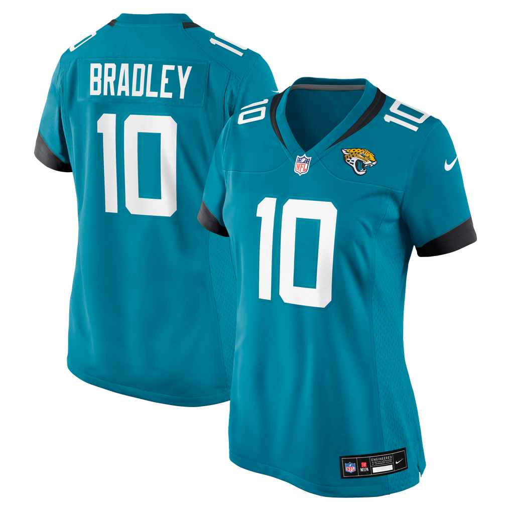 Women's Jacksonville Jaguars Carter Bradley Nike  Teal Team Game Jersey - Image 2